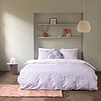 Dekbedovertrek SNURK Butterfly Lilac Percal 240 X 200 / 220 Cm Lits Jumeaux