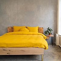 Dekbedovertrek Kayori Nikko Goud Linnen 200 X / 220 Cm 2 Persoons