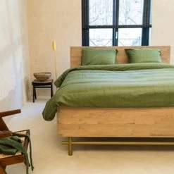 Dekbedovertrek Kayori Shizu Groen Satijn 240 X 200 / 220 Cm Lits Jumeaux