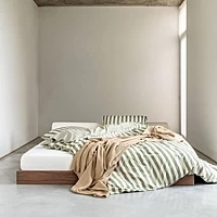 Dekbedovertrek Marc O'Polo Mikkeli Sage Green Percal 240 X 200 / 220 Cm Lits Jumeaux