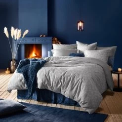 Dekbedovertrek De Witte Lietaer Alvaro Natural Grey Flanel 260 X 200 / 220 Cm Extra Breed