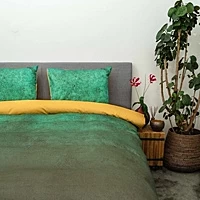 Dekbedovertrek Kayori Chai Groen Satijn 240 X 200 / 220 Cm Lits Jumeaux