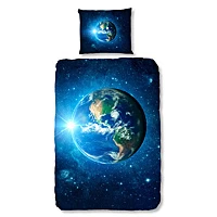 Good Morning Earth Dekbedovertrek 140 X 220 Cm Blauw