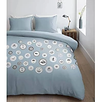 Dekbedovertrek Ambiante Bjarne Blue Grey Katoen 200 X / 220 Cm 2 Persoons