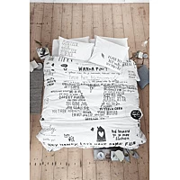 VTwonen Dekbedovertrek VT Wonen Happy Bed Black Katoen 240 X 200 / 220 Cm Lits Jumeaux