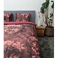 Dekbedovertrek Kayori Kimora Rood Satijn 240 X 200 / 220 Cm Lits Jumeaux