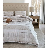 Dekbedovertrek Rivièra Maison Coziness Off White Katoen 200 X / 220 Cm 2 Persoons