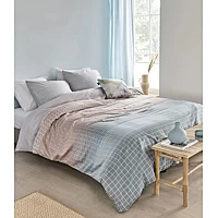 Dekbedovertrek Beddinghouse Gillian Blauw Grijs Satijn 140 X 200 / 220 Cm 1 Persoons