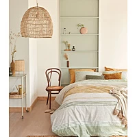 Dekbedovertrek Ariadne At Home Lin Oker Katoen 240 X 200 / 220 Cm Lits Jumeaux