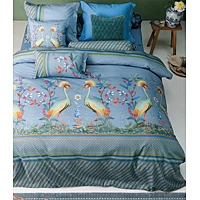 Dekbedovertrek Pip Studio Flirting Birds Blauw Percal 140 X 200 / 220 Cm 1 Persoons
