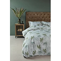 Dekbedovertrek Riviera Maison Palm Parade Groen Katoen 240 X 200 / 220 Cm Lits Jumeaux
