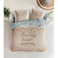 Dekbedovertrek Riviera Maison Explore Naturel Katoen 240 X 200 / 220 Cm Lits Jumeaux