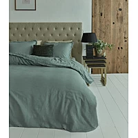 Dekbedovertrek Riviera Maison Desire Groen Linnen Blend 240 X 200 / 220 Cm Lits Jumeaux