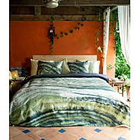 Dekbedovertrek Kayori Hinoki Groen Satijn 260 X 200 / 220 Cm Extra Breed