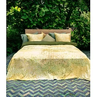 Dekbedovertrek Kayori Madee Groen Satijn 240 X 200 / 220 Cm Lits Jumeaux