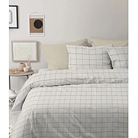 Cinderella Dekbedovertrek Gridde Katoen 260x200/220 Cm Off White Beige