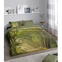 Good Morning Dekbedovertrek Woods 220 X 200 Cm Katoen Groen
