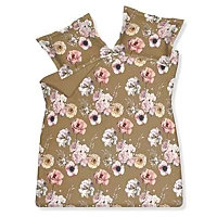 Vandyck Dekbedovertrek FOLIAGE Sandy Gold 140x220 Cm (satijnkatoen) Geel/Roze