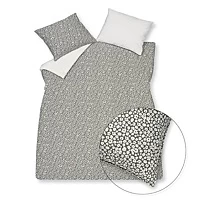 Vandyck Dekbedovertrek PURE 53 Anthracite 140x220 Cm (percalkatoen) Grijs/Wit
