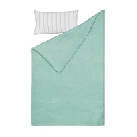 Kave Home Set Gaitana Turquoise Dekbedovertrek, Hoeslaken, Blauw