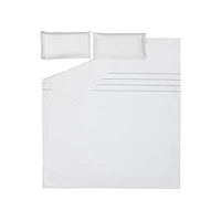 Kave Home Set Cintia Dekbedovertrek En Kussensloop Wit Katoen Perkal