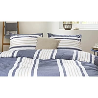 Walra Dekbedovertrek Remade Painted Stripes Jeans Blauw Streep Katoen 200x220 2 Persoons 4 Walra Dekbedovertrek Remade Painted Stripes Jeans Blauw Streep Katoen 200x220 2 Persoons - Afbeelding 4