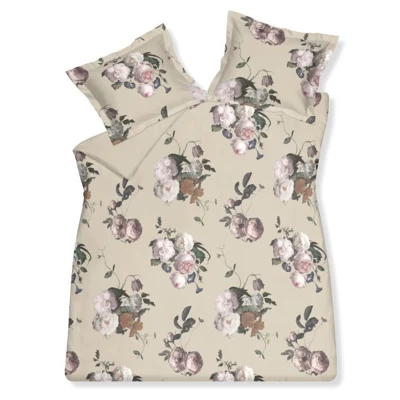 Vandyck Dekbedovertrek ELEGANT Champagne 240x220 Cm (satijnkatoen) Beige/Roze/Wit 1 Vandyck Dekbedovertrek ELEGANT Champagne 240x220 Cm (satijnkatoen) Beige/Roze/Wit